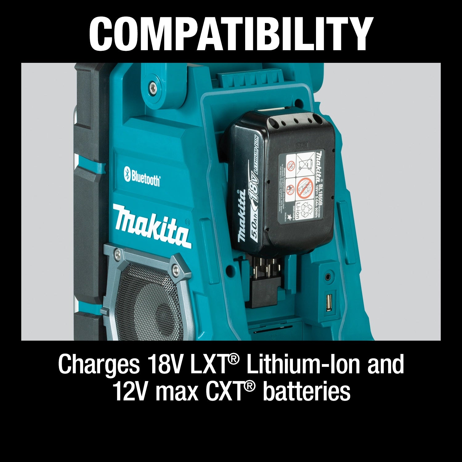 makita 18v lxt radio charger compatibility with 12v cxt and 18v lxt batteries

