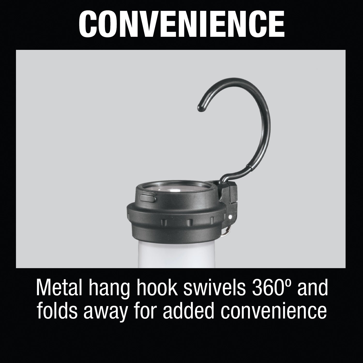 makita flashlight hanging from hook showing hands-free convenience
