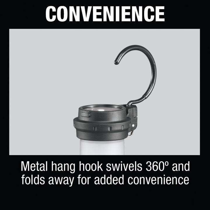 makita flashlight hanging from hook showing hands-free convenience
