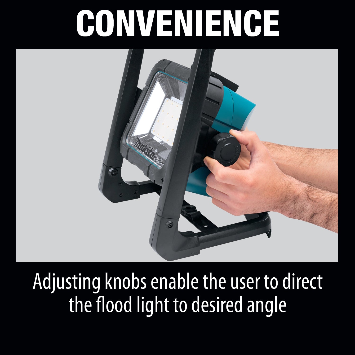 makita 18v lxt led work light showcasing hands-free convenience and portability

