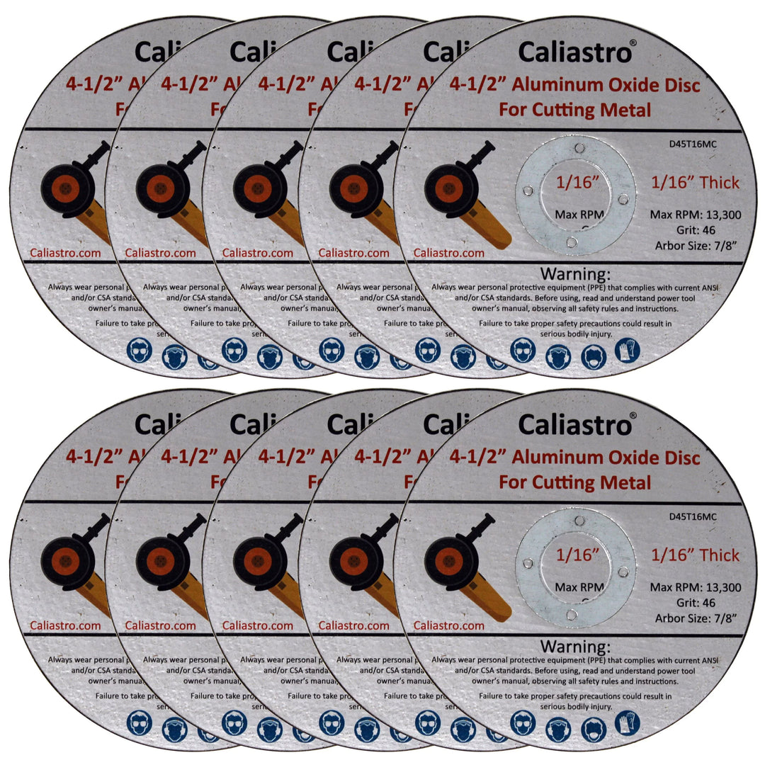 Caliastro 4.5" Cut Out Wheels for Metal & Stainless Steel 10 Pk