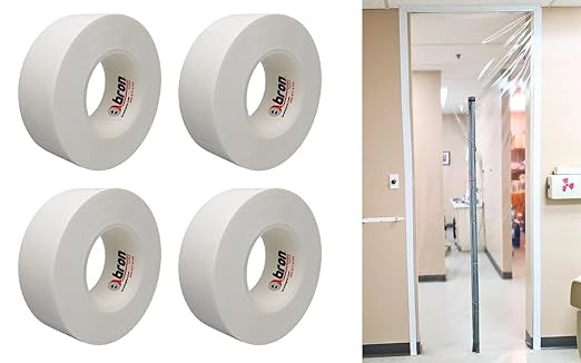 Four rolls of DefendFR containment tape in use at abatement job site
