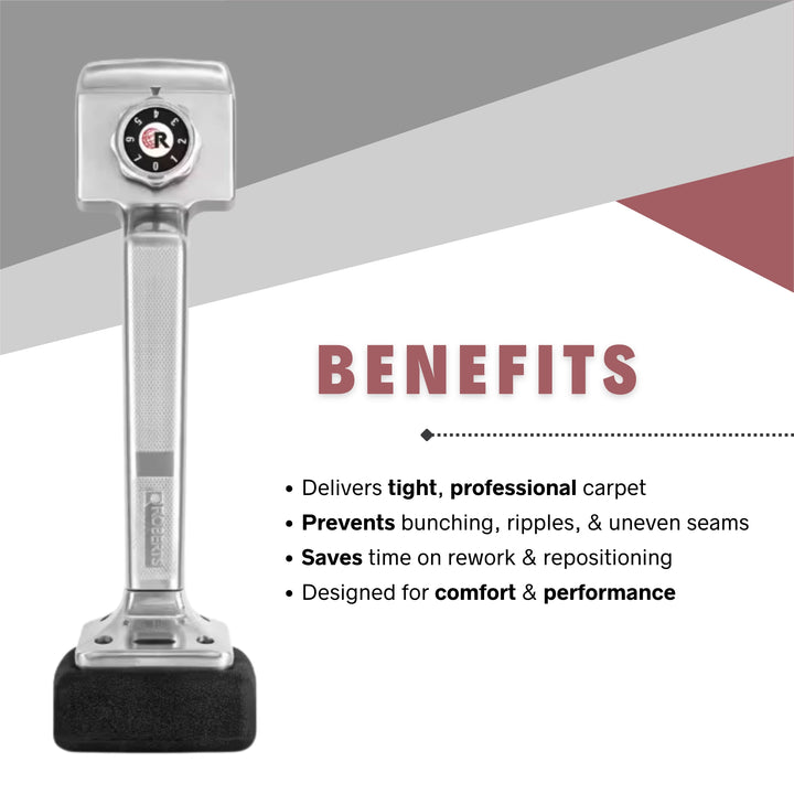 Key benefits of the Deluxe Knee Kicker for precision carpet stretching and reduced installer fatigue
