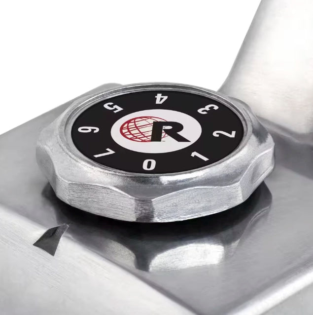 Close-up of depth adjustment dial for pin height control on the knee kicker

