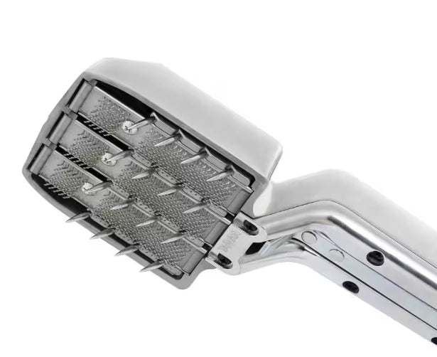 Close-up of the spiked side with precision teeth for strong carpet grip
