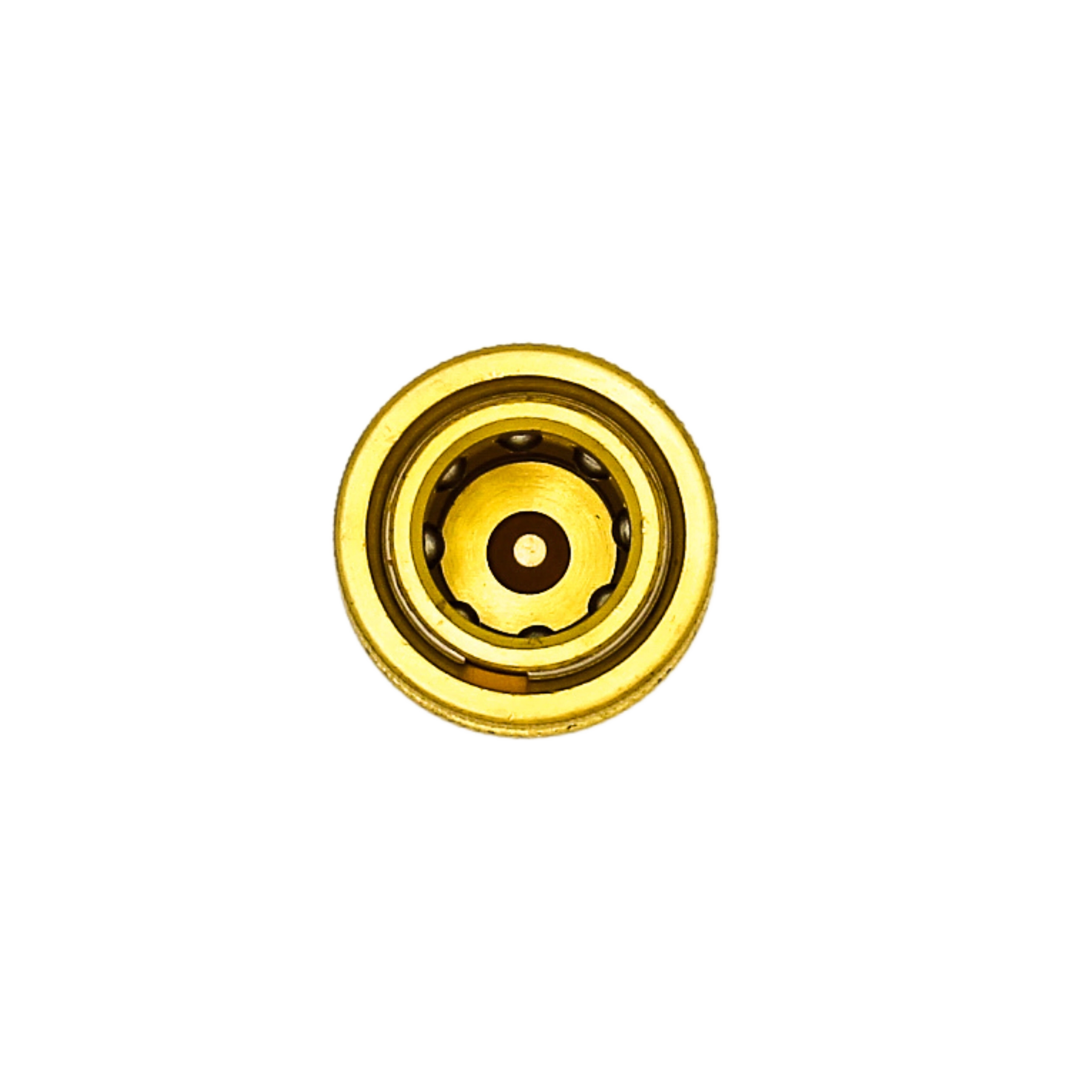 Bottom view of DQ2001 quick connect highlighting base and seal structure
