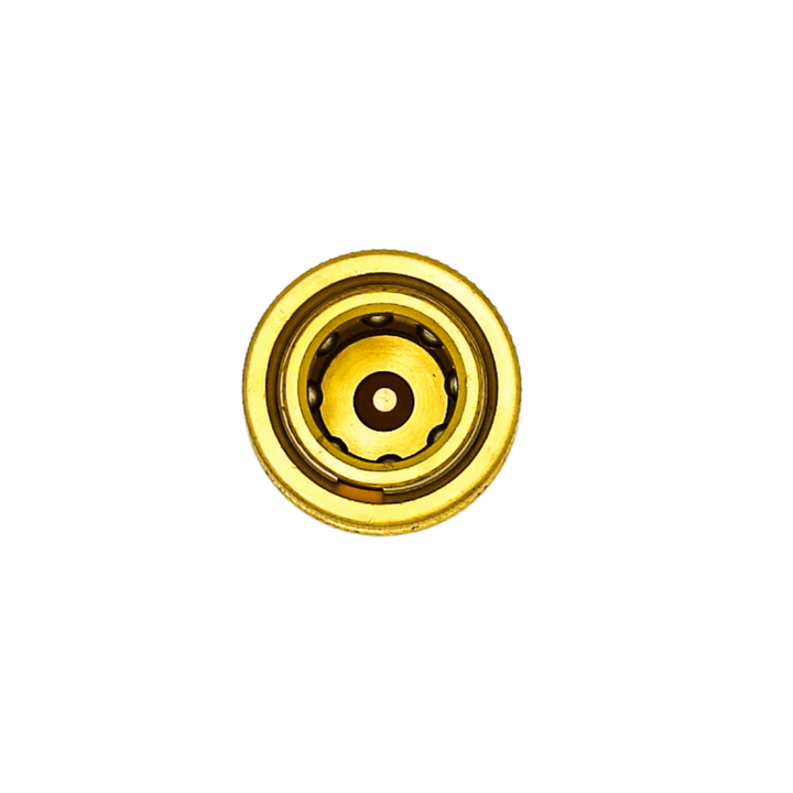 Bottom view of DQ2001 quick connect highlighting base and seal structure
