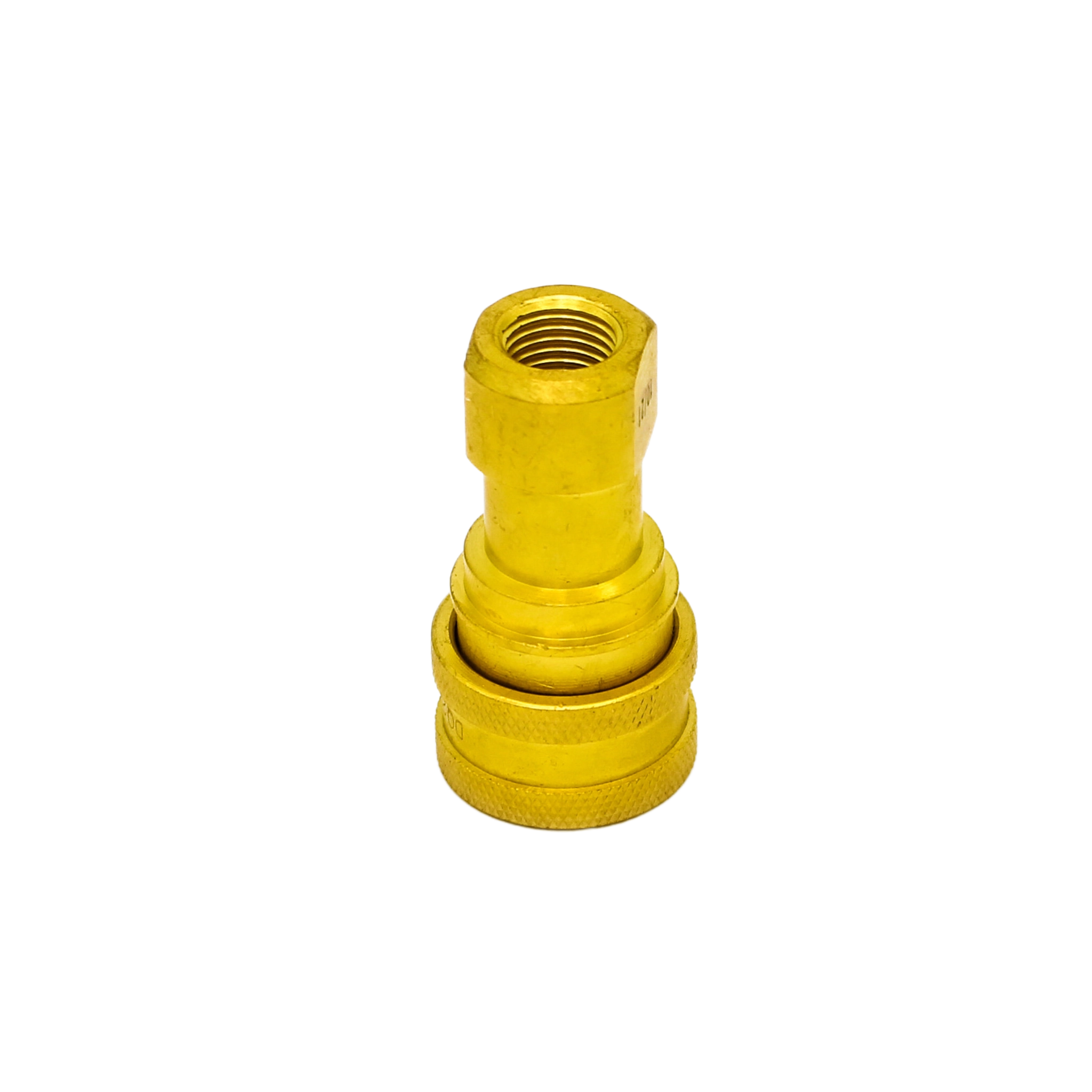 Top angle view of DQ2001 quick connect showing O-ring seal and inner construction

