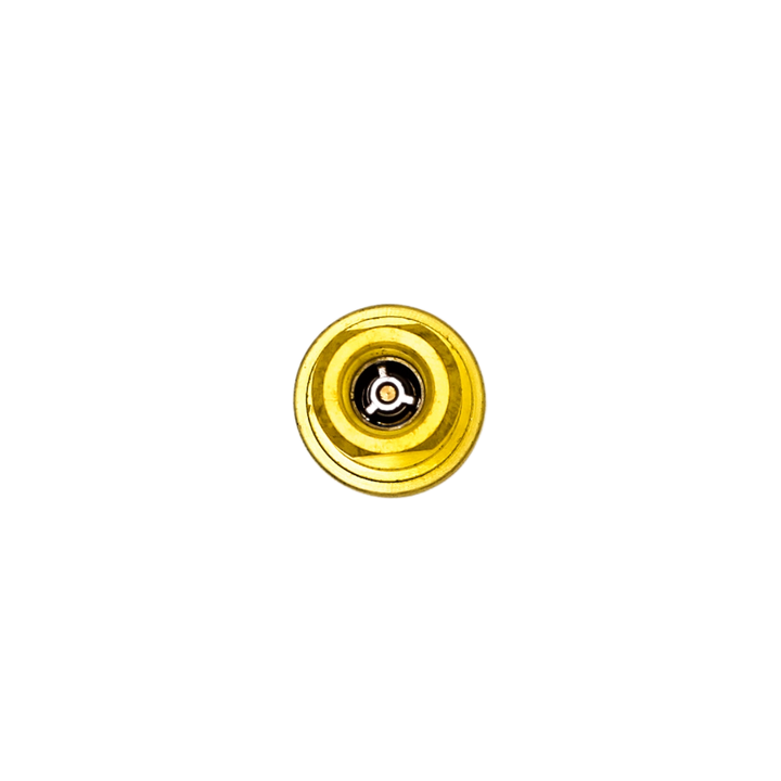 Top view of DQ2001 brass quick connect showing entry point and interior seal
