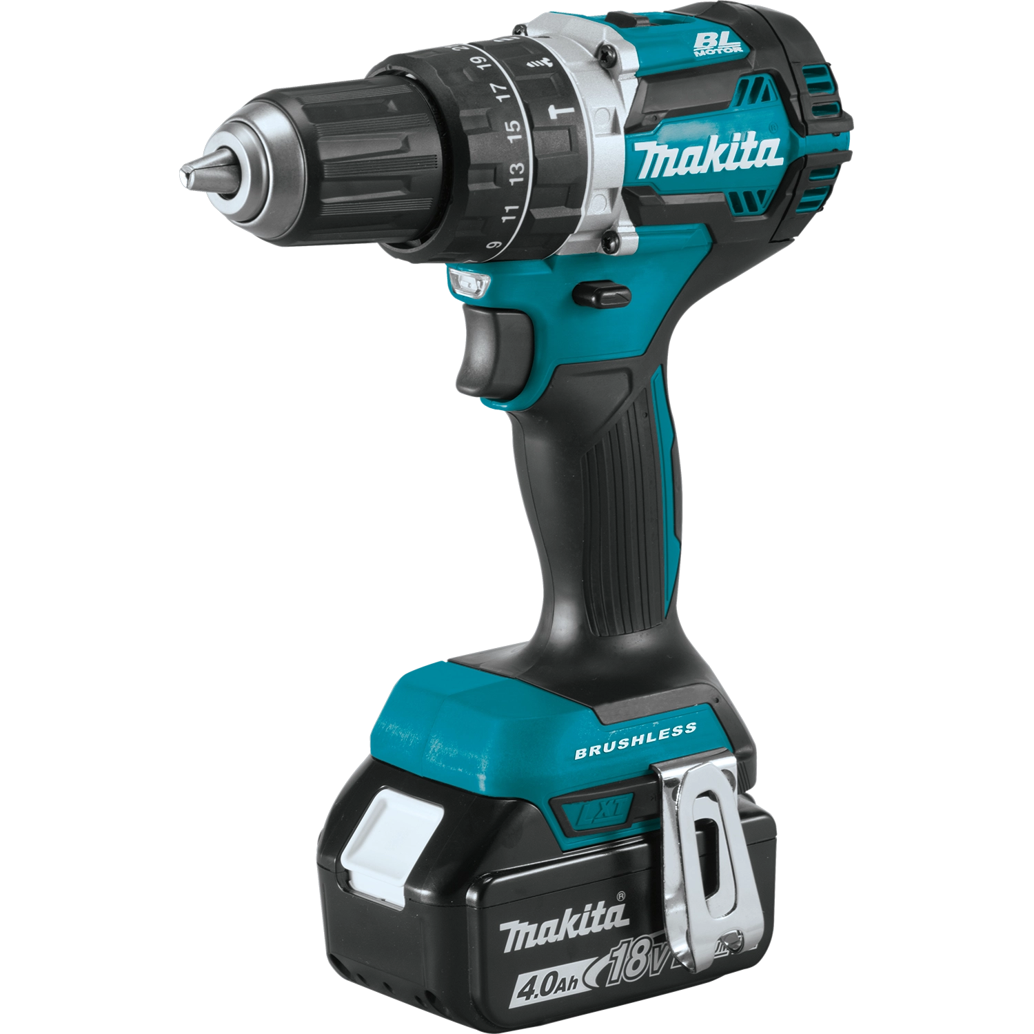 makita hammer driver-drill included in xt269m combo kit with ergonomic grip and metal chuck
