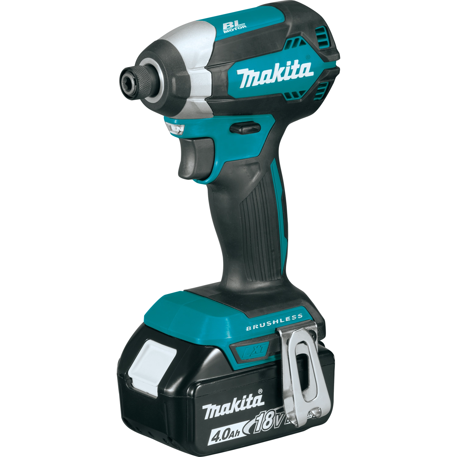 alternate view of makita hammer driver-drill showing compact brushless design
