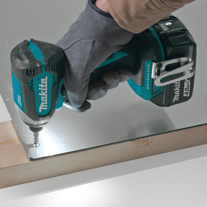 drilling through metal with makita 18v lxt impact driver from xt269m combo kit
