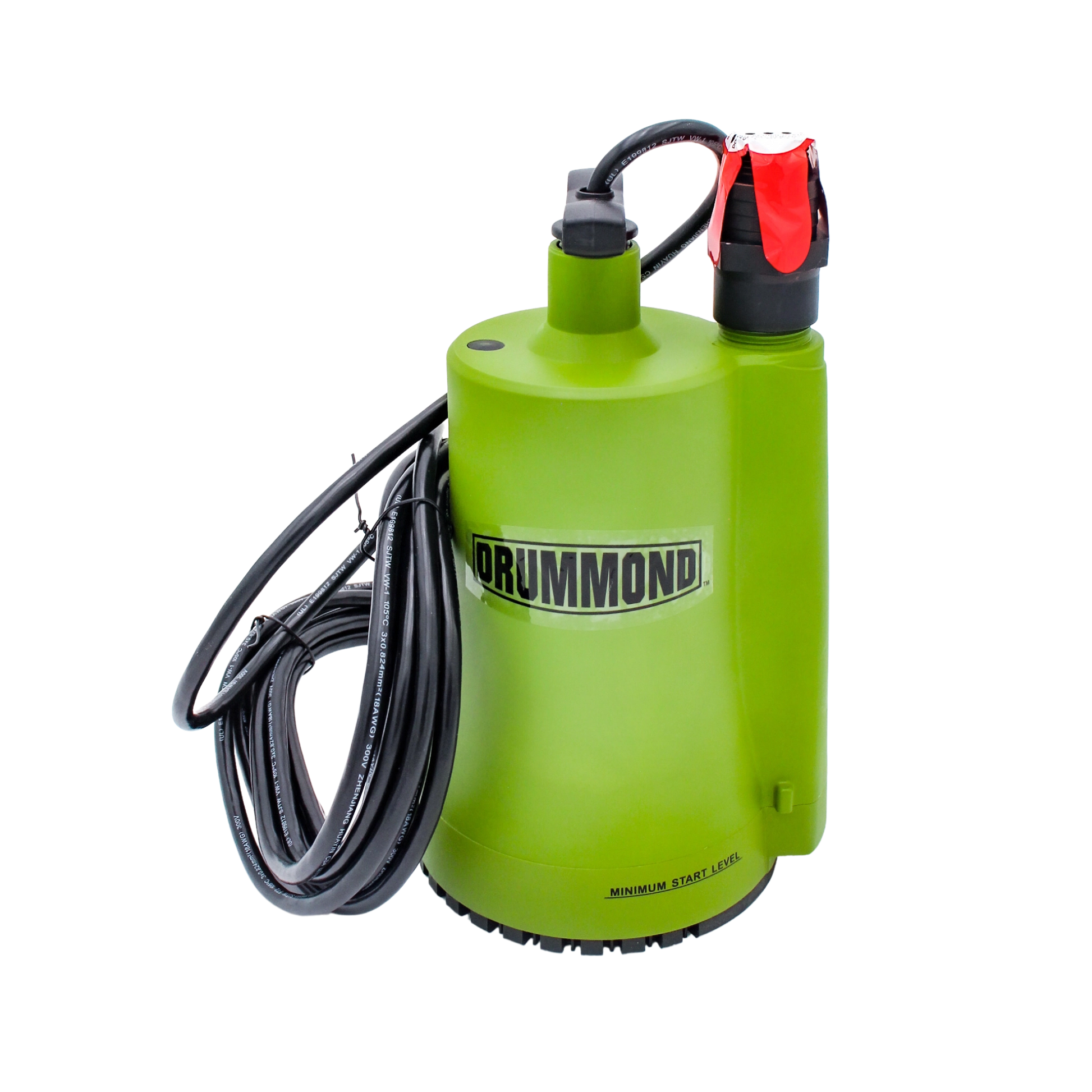 front view of pump with coiled power cord visible
