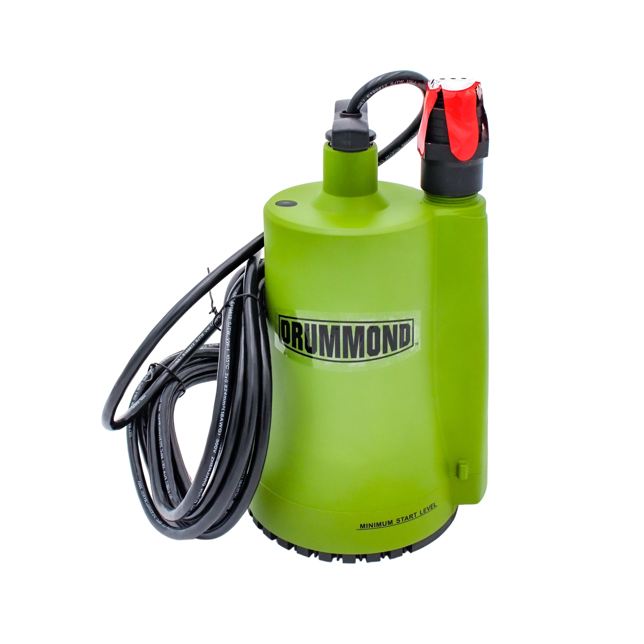 front view of pump with coiled power cord visible
