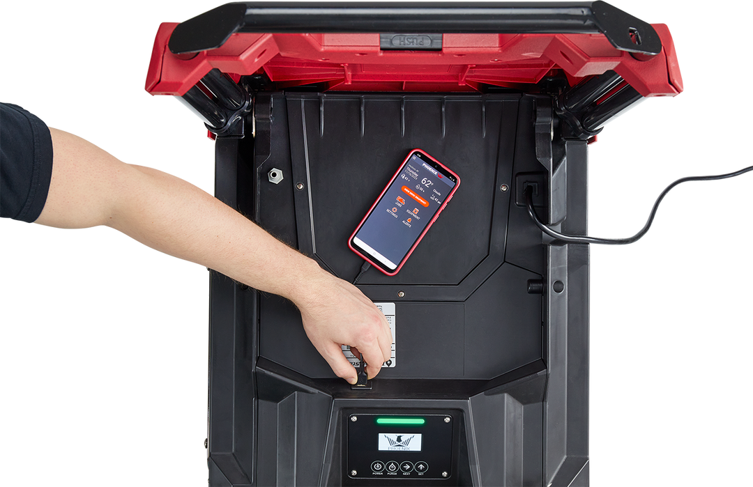 DryMAX XL Pro with lay-flat ducting connection and digital control panel
