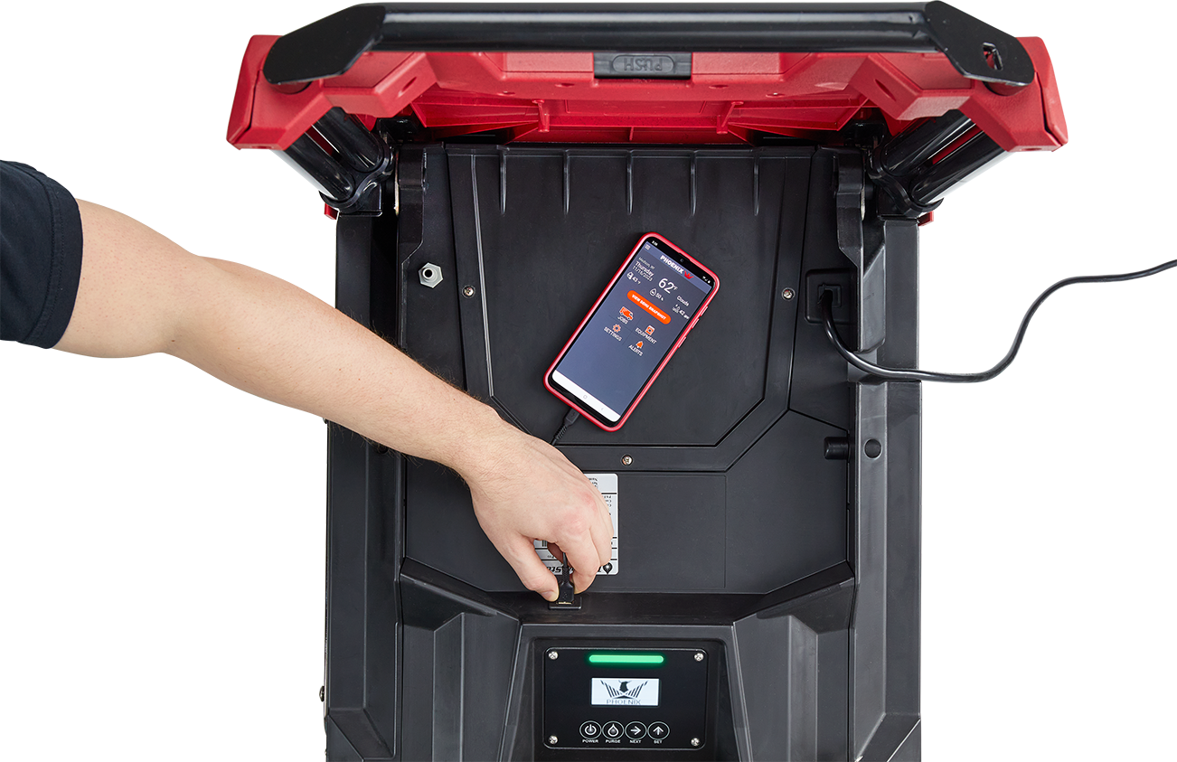 DryMAX XL Pro with lay-flat ducting connection and digital control panel
