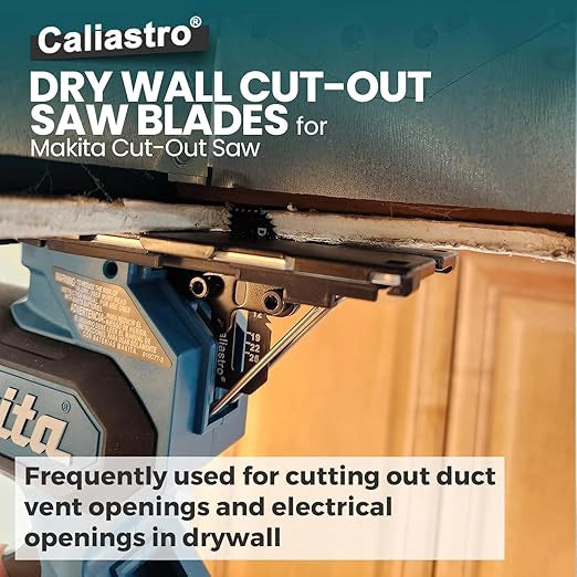 Drywall cut-out saw blades arranged for professional contractor use
