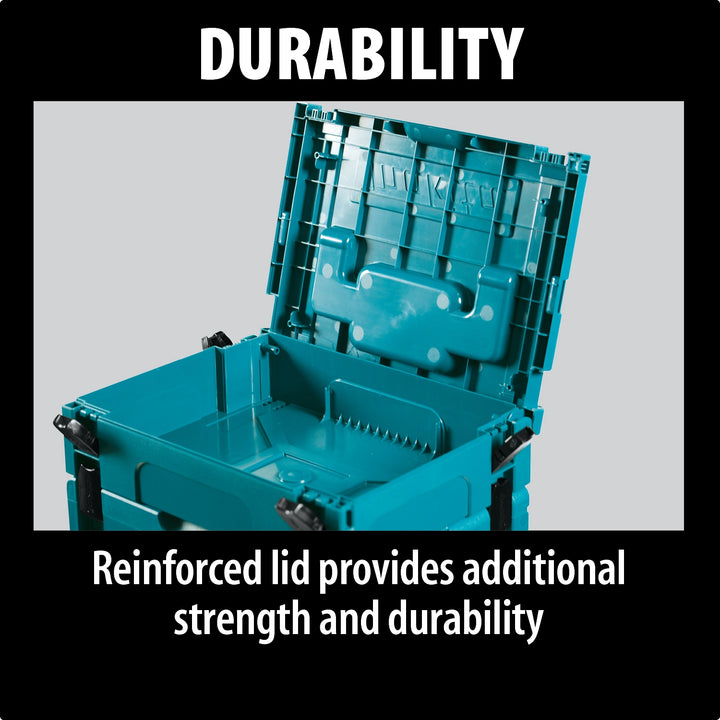 durable construction of makita interlocking case built for job site use
