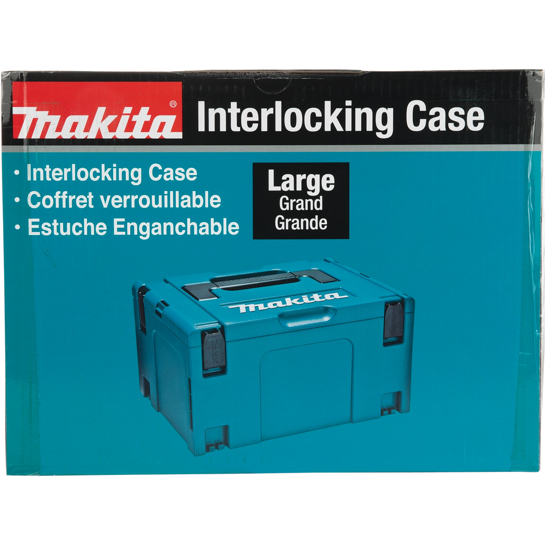 end of makita large interlocking case showing profile and feet
