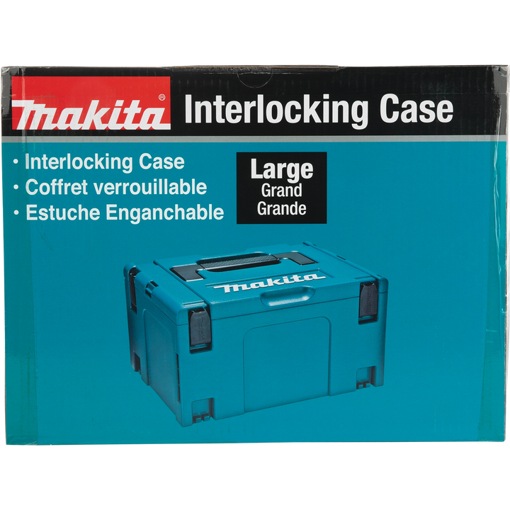 end of makita large interlocking case showing profile and feet

