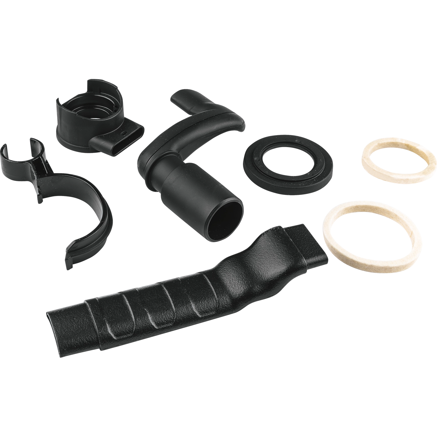 everything included in makita dust extraction kit for multi-tool laid out for display
