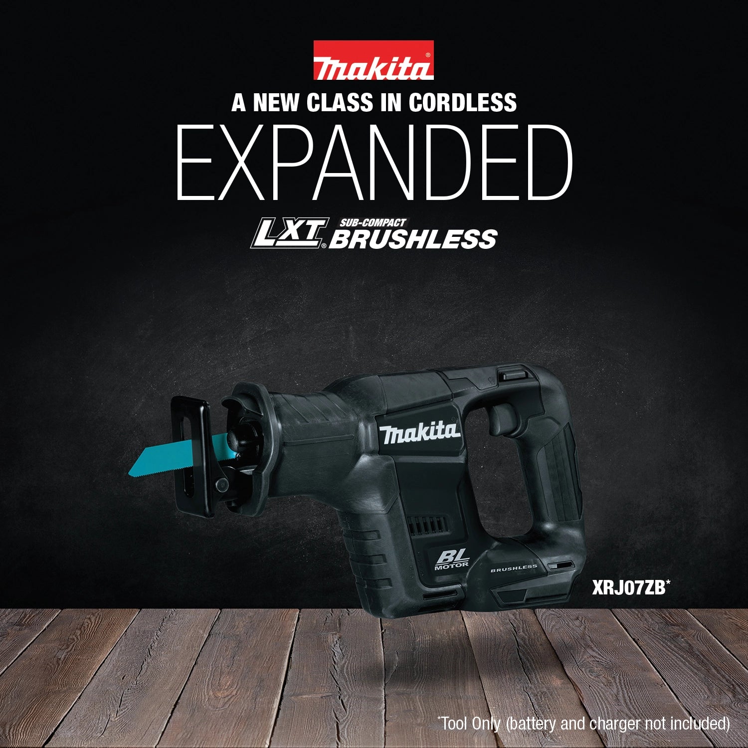 expanded cutting range shown with makita xrj07zb saw during demo task
