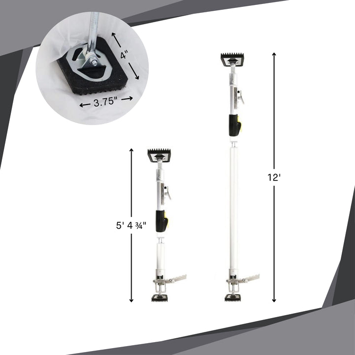 E-Z UP support pole shown next to a standard doorway for scale and height comparison
