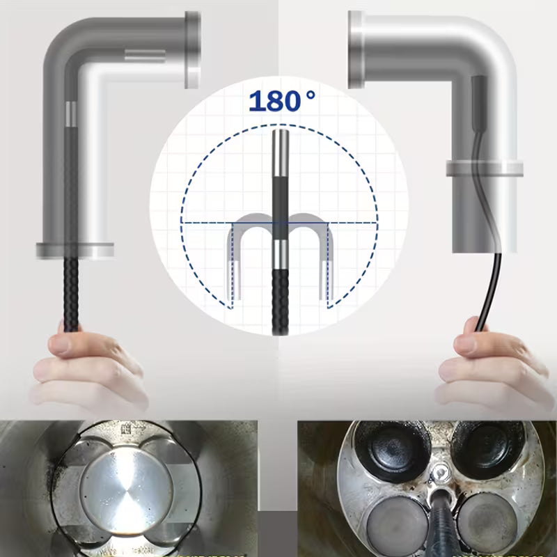 Articulating Industrial Borescope - 360° Camera - Waterproof - 2000 mAh Battery