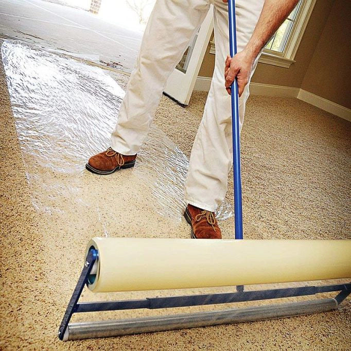 Repeat film application on flooring using Trimaco Applicator
