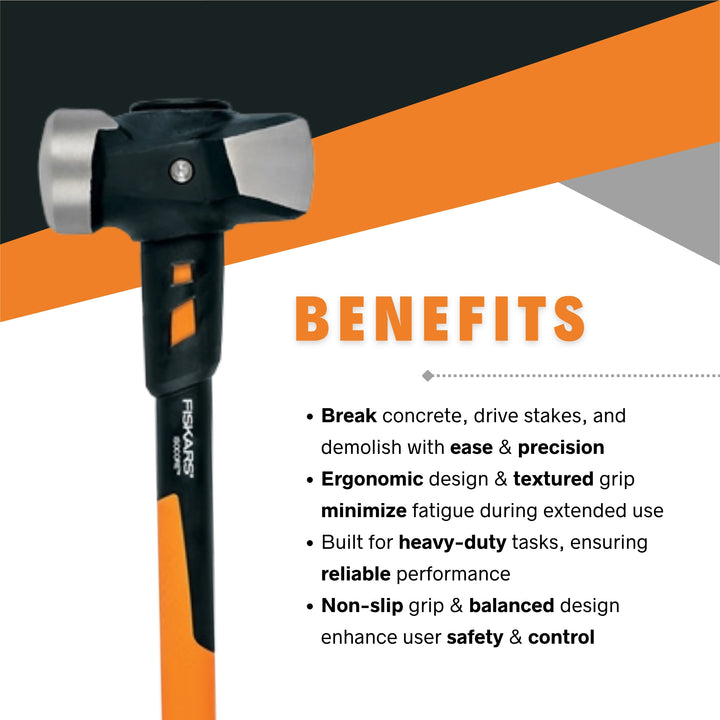 Infographic view showing shock reduction, control, and ergonomic grip benefits
