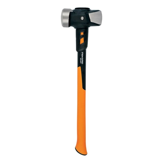 Front-facing view of Fiskars 8lb Sledge Hammer showing compact profile
