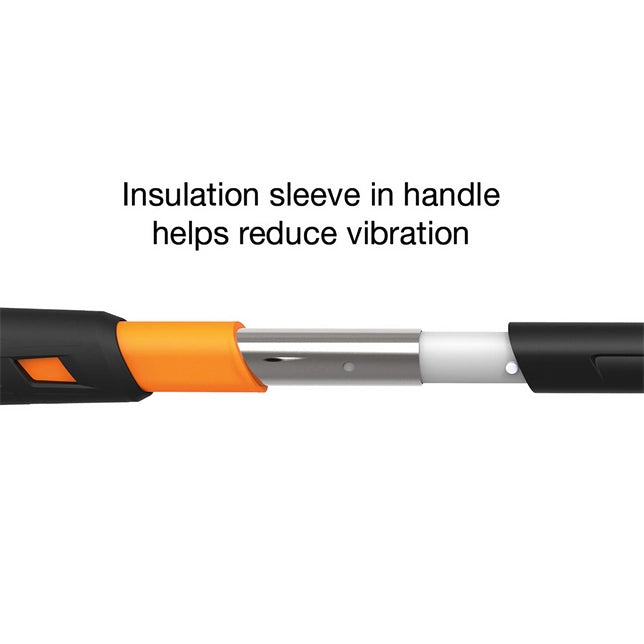 Textured ergonomic handle with shock-absorbing material on Fiskars Sledge Hammer
