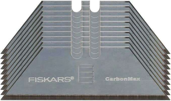 Side profile of 10 stacked Fiskars CarbonMax utility blades
