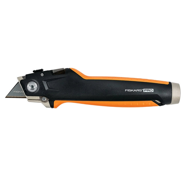 Fiskars Drywaller’s Knife/Saw side view with utility blade extended
