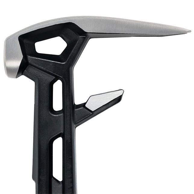 Side profile of IsoCore tool head showing steel wedge and hammer surface
