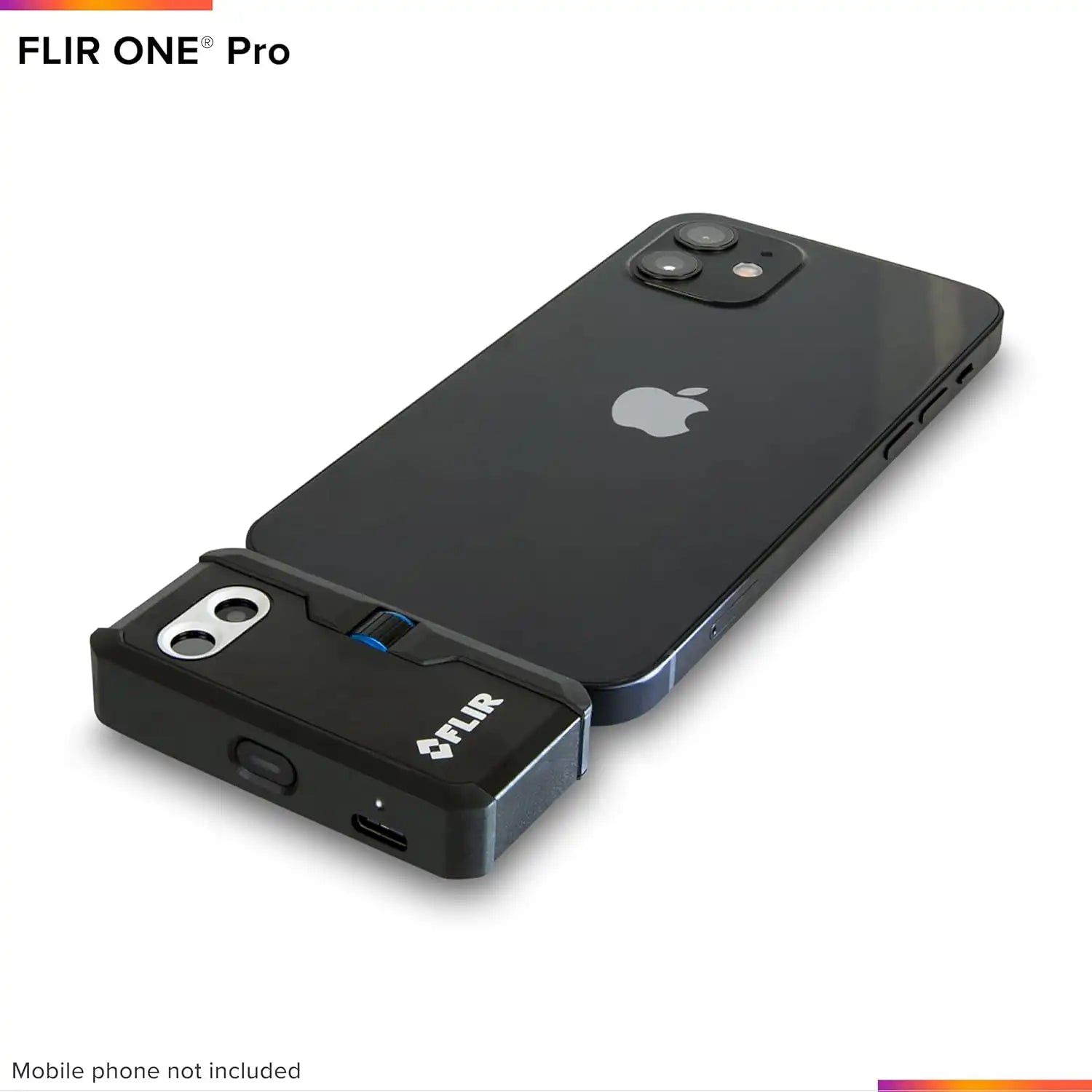 FLIR ONE Pro thermal imaging camera connected to an iPhone for mobile infrared inspections
