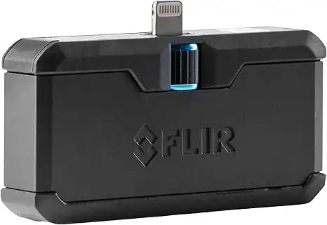 rear view of flir one pro thermal camera for iphone with lightning connector extended
