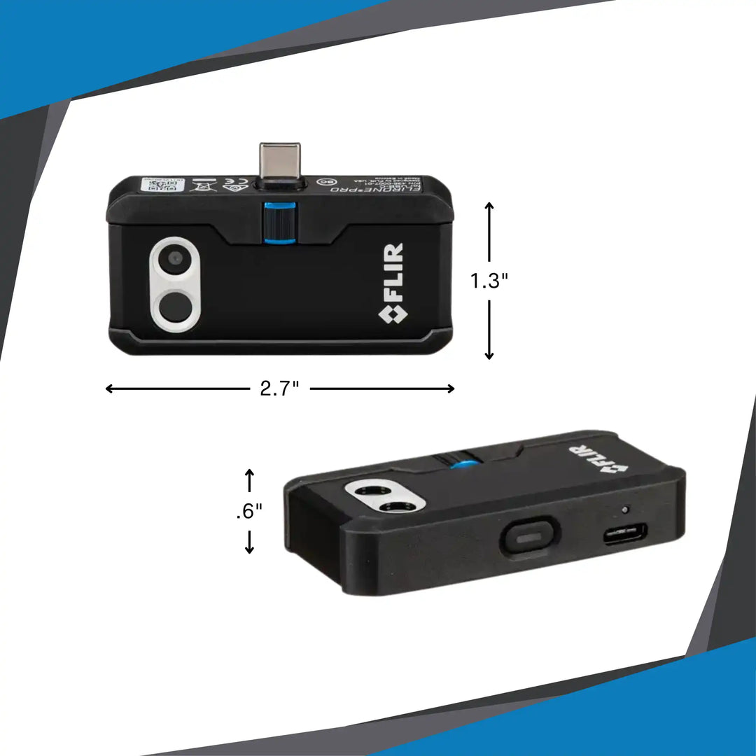 in-hand scale comparison of flir one pro usb-c thermal camera
