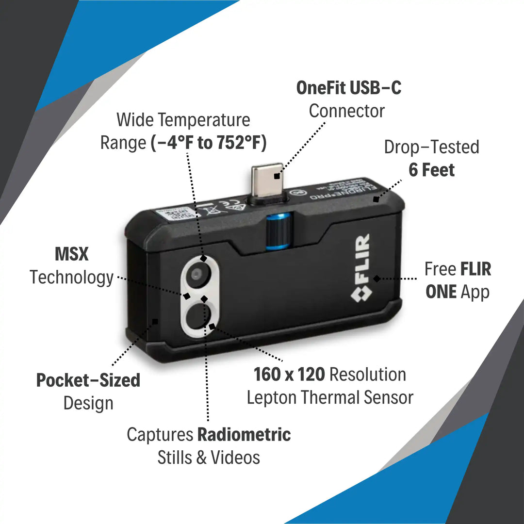 flir one pro usb-c features list for thermal inspection use

