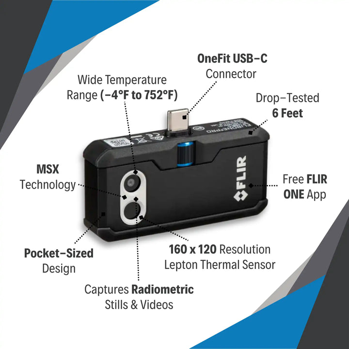 flir one pro usb-c features list for thermal inspection use
