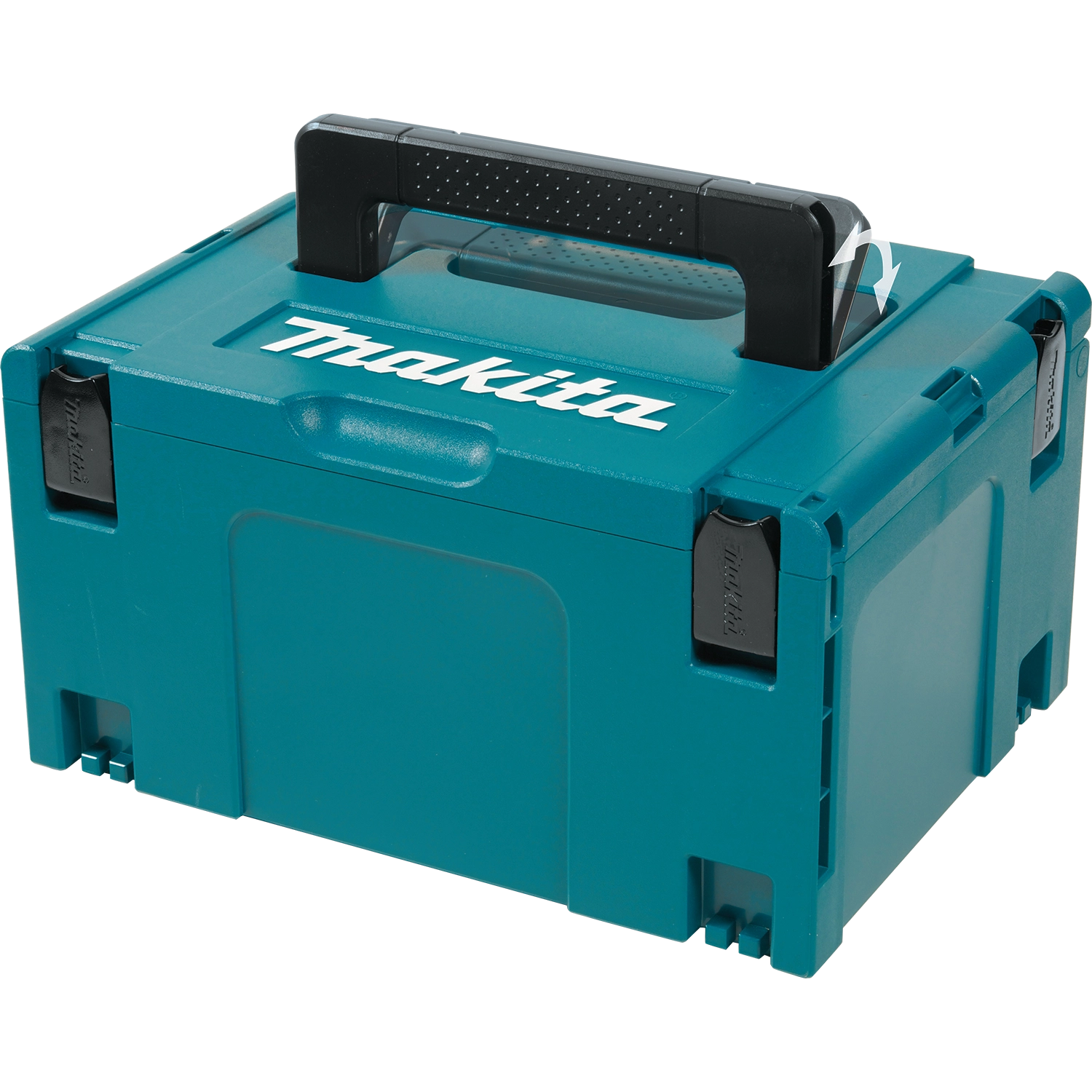 front angle of makita interlocking case large showing handle and latch design
