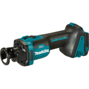 front view of makita xoc02z cut-out tool showing ergonomic grip and collet assembly
