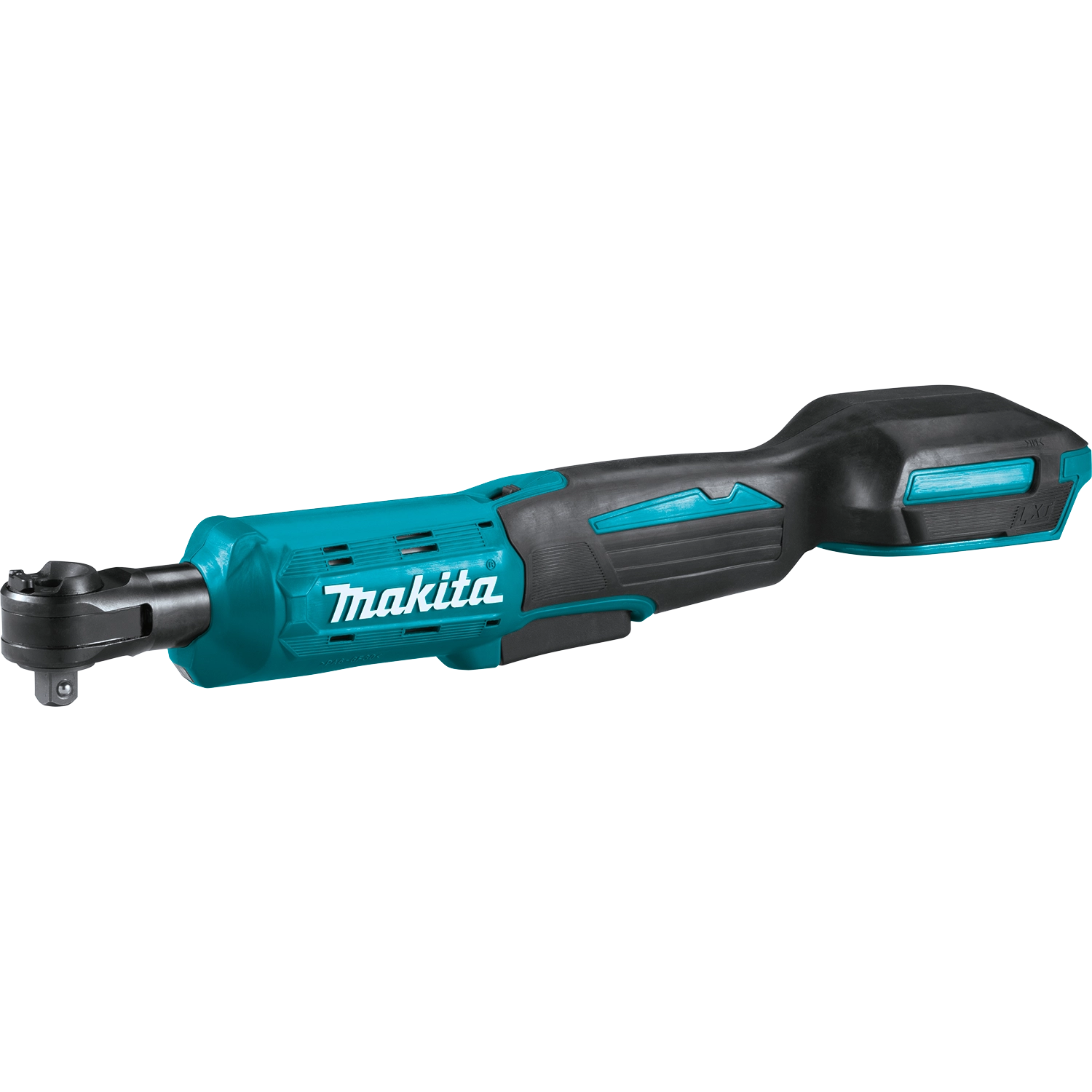 front view of makita xrw01z ratchet showing compact head and ergonomic handle
