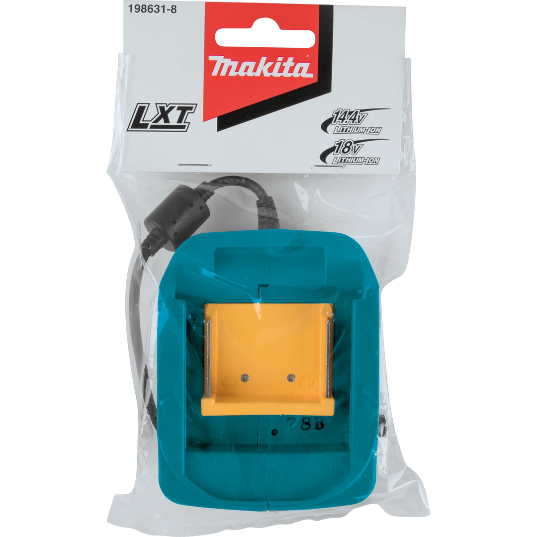 front of makita 18v lxt power source retail packaging showing product image and branding
