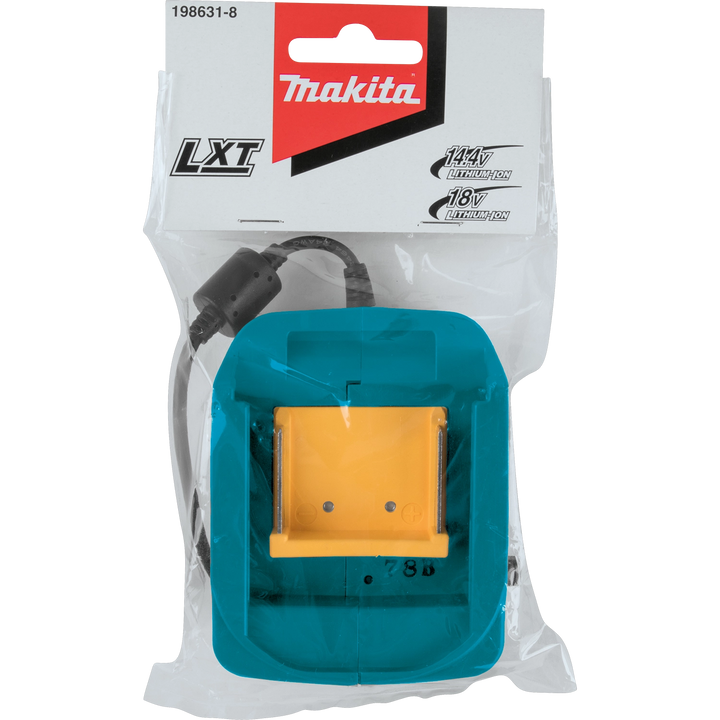front of makita 18v lxt power source retail packaging showing product image and branding
