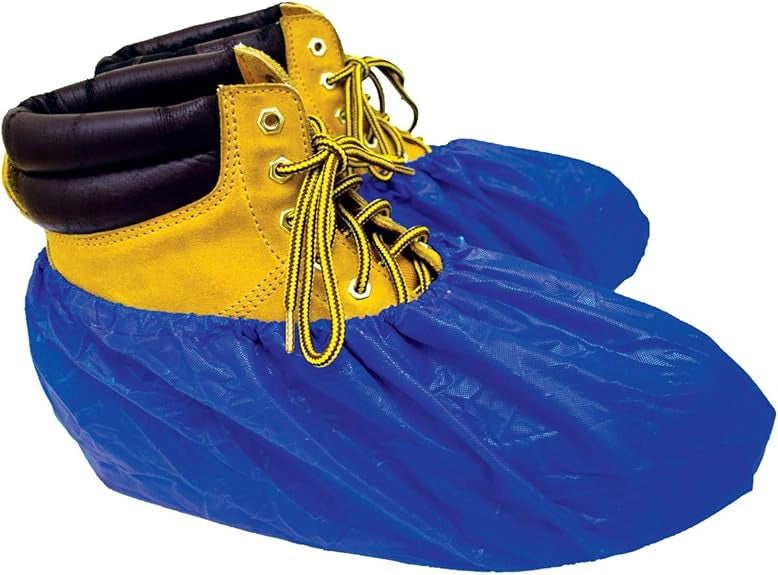 Front right angle view of Shubee Waterproof Shoe Covers showing non-skid base
