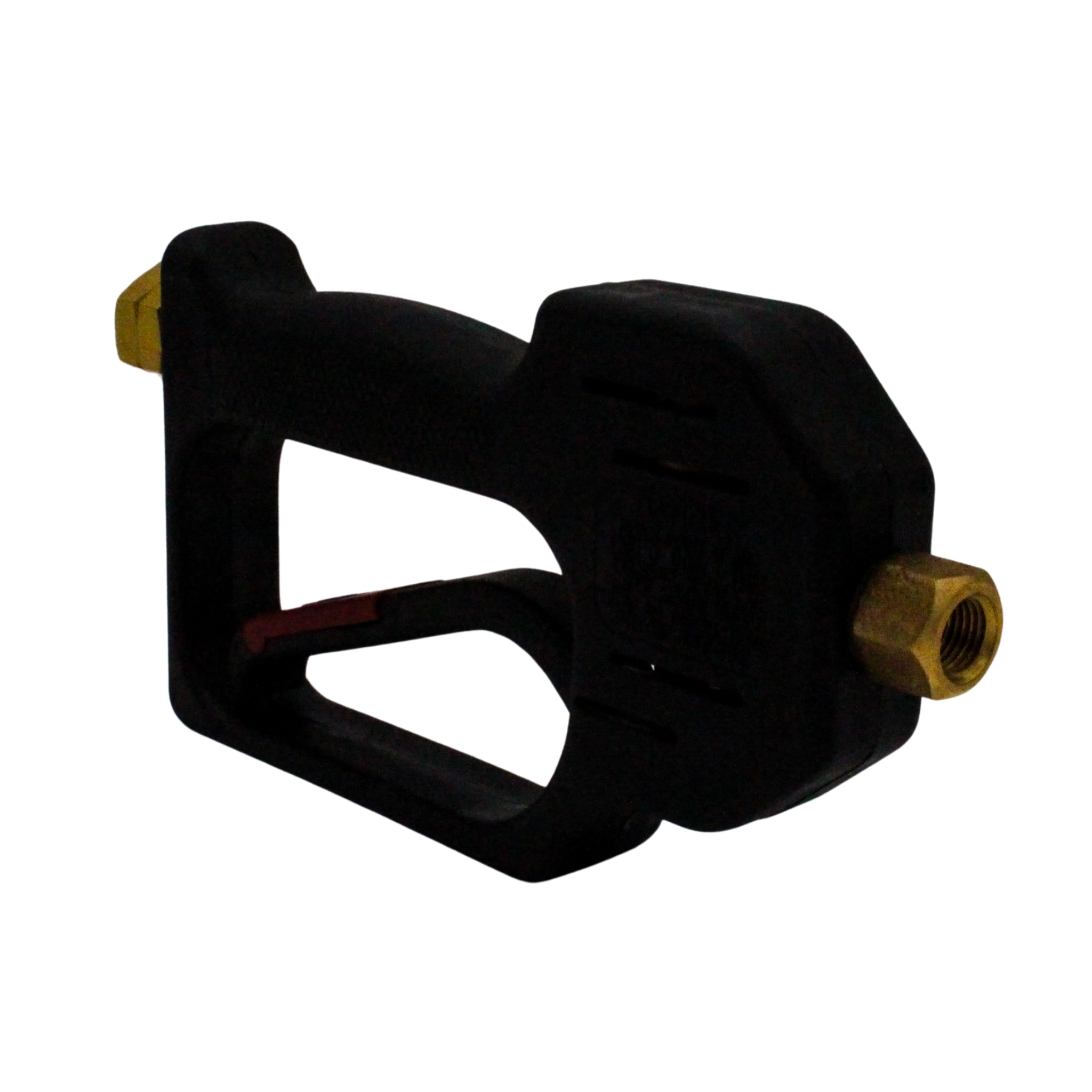 left back angle of spray gun showing rear inlet and safety lock detail

