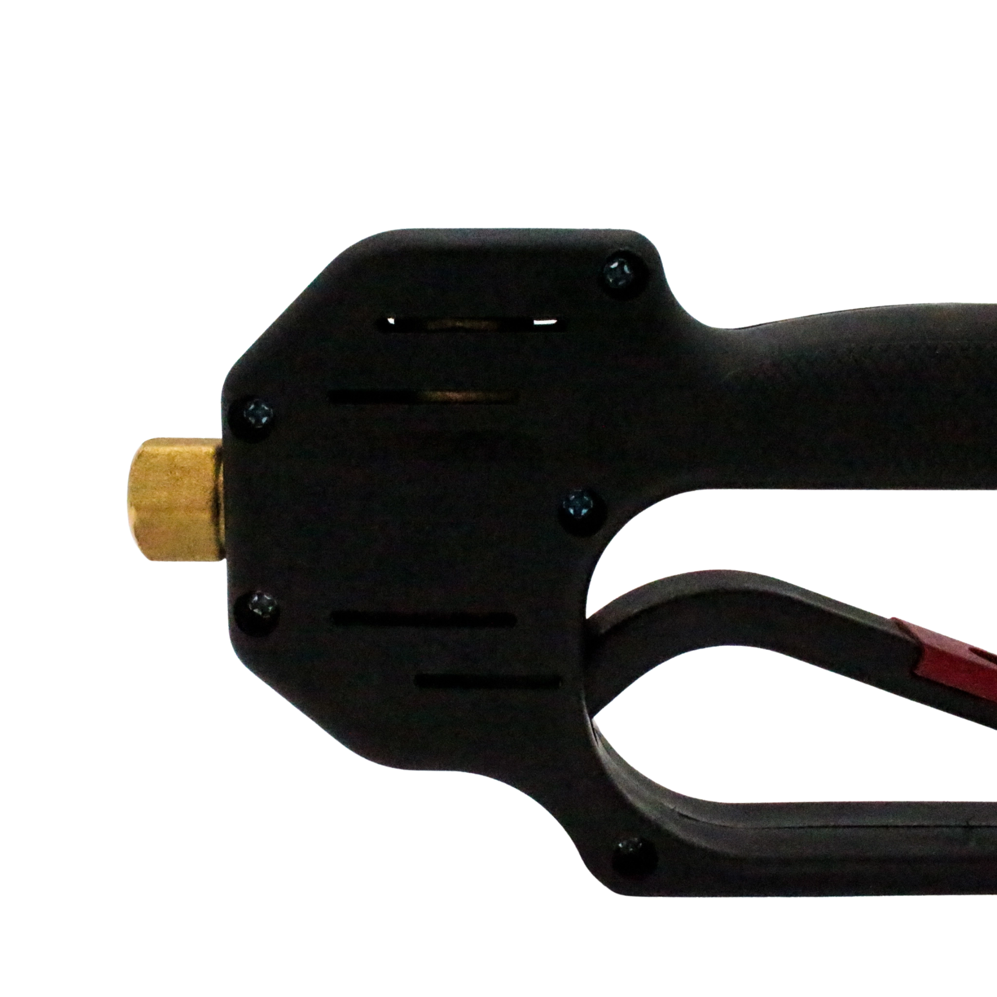 side close-up of general pump spray gun showing trigger, grip, and material detail
