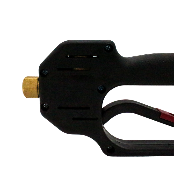 side close-up of general pump spray gun showing trigger, grip, and material detail
