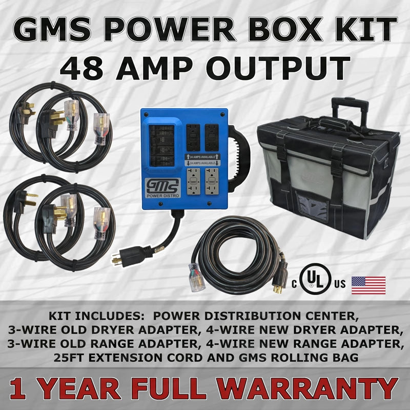 Complete GMS kit shown with warranty card and all included components
